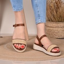 Sandale Cuir Couleur Marron Ref S020