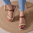 Sandale Cuir Couleur Marron Ref S020