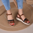 Sandale Cuir Couleur Noir-Marron Ref S021