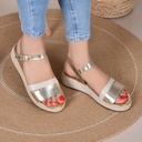 Sandale Cuir Couleur Bronze-Beige Ref S021 