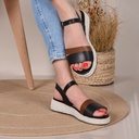 Sandale Cuir Couleur Noir-Marron Ref S021