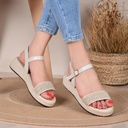 Sandale Cuir Couleur Beige Ref S020