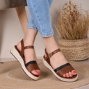 Sandale Cuir Couleur Noir-Marron Ref S021