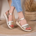 Sandale Cuir Couleur Bronze-Beige Ref S021 