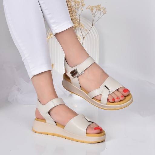 Sandale Cuir Couleur Beige Ref S40 
